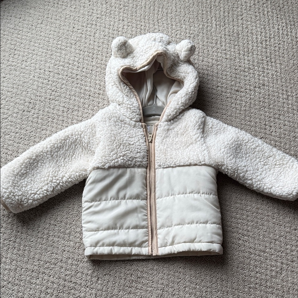 Cozy Cream Hooded Jacket 9m